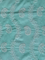 Load image into Gallery viewer, Seva Chikan Hand Embroidered Sea Green Cotton Lucknowi Chikankari Unstitched Suit Piece-SCL13095