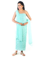 Load image into Gallery viewer, Seva Chikan Hand Embroidered Sky Blue Cotton Lucknowi Chikankari Unstitched Suit Piece-SCL1676