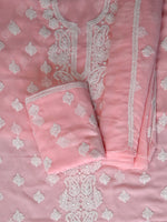 Load image into Gallery viewer, Seva Chikan Hand Embroidered Georgette Lucknowi Chikankari Unstitched Suit Piece