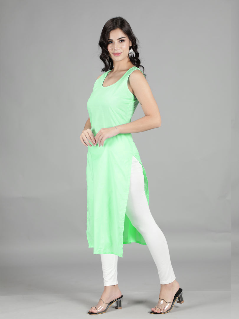 Seva Chikan Cotton Long Slips Combo Of Black (Pack of 2)