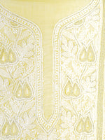 Load image into Gallery viewer, Seva Chikan Hand Embroidered Lemon Cotton Lucknowi Chikankari Unstitched Suit Piece-SCL1653