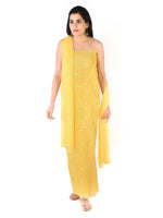 Load image into Gallery viewer, Seva Chikan Hand Embroidered Yellow Cotton Lucknowi Chikankari Unstitched Suit Piece-SCL1638