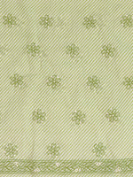 Load image into Gallery viewer, Seva Chikan Hand Embroidered Green Terivoil Cotton Lucknowi Chikankari Unstitched Suit Piece-SCL13001