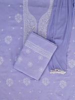 Load image into Gallery viewer, Seva Chikan Hand Embroidered Mauve Cotton Lucknowi Chikankari Unstitched Suit Piece-SCL13098