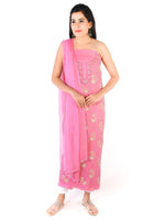 Load image into Gallery viewer, Seva Chikan Hand Embroidered Dark Pink Cotton Lucknowi Chikankari Unstitched Suit Piece-SCL1654