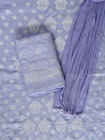 Load image into Gallery viewer, Seva Chikan Hand Embroidered Mauve Cotton Lucknowi Chikankari Unstitched Suit Piece-SCL13086