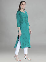 Load image into Gallery viewer, Seva Chikan Hand Embroidered Rayon Lucknowi Chikankari Kurta
