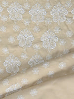 Load image into Gallery viewer, Seva Chikan Hand Embroidered Beige Cotton Lucknowi Chikankari Unstitched Suit Piece-SCL13085