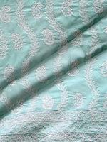 Load image into Gallery viewer, Seva Chikan Hand Embroidered Sea Green Cotton Lucknowi Chikankari Unstitched Suit Piece-SCL13095