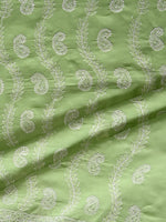 Load image into Gallery viewer, Seva Chikan Hand Embroidered Light Green Cotton Lucknowi Chikankari Unstitched Suit Piece-SCL13090