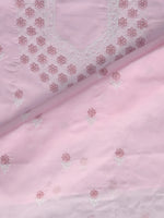 Load image into Gallery viewer, Seva Chikan Hand Embroidered Pink Terivoil Cotton Lucknowi Chikankari Unstitched Suit Piece-SCL13015