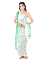Load image into Gallery viewer, Seva Chikan Hand Embroidered White Cotton Lucknowi Chikan Unstitched Suit Piece-SCL1634