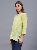 Load image into Gallery viewer, Seva Chikan Hand Embroidered Terivoil Cotton Lucknowi Chikan Top