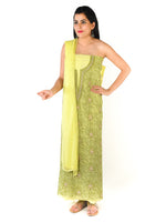 Load image into Gallery viewer, Seva Chikan Hand Embroidered Light Green Cotton Lucknowi Chikankari Unstitched Suit Piece-SCL1686
