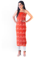 Load image into Gallery viewer, Seva Chikan Hand Embroidered Dark Orange Georgette Lucknowi Chikankari Unstitched Suit Piece-SCL1618