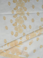 Load image into Gallery viewer, Seva Chikan Hand Embroidered Cream Terivoil Cotton Lucknowi Chikankari Unstitched Suit Piece-SCL13039