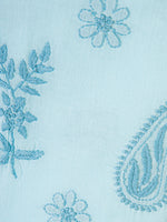 Load image into Gallery viewer, Seva Chikan Hand Embroidered Sky Blue Cotton Lucknowi Chikankari Unstitched Suit Piece-SCL1533