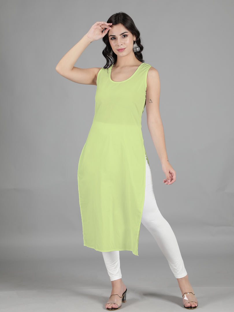 Seva Chikan Cotton Long Slips Combo of White (Pack of 2)