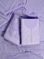 Load image into Gallery viewer, Seva Chikan Hand Embroidered Mauve Cotton Lucknowi Chikankari Unstitched Suit Piece-SCL13063