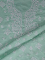 Load image into Gallery viewer, Seva Chikan Hand Embroidered Sea Green Cotton Lucknowi Chikankari Unstitched Suit Piece-SCL13054
