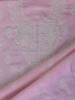 Load image into Gallery viewer, Seva Chikan Hand Embroidered Pink Cotton Lucknowi Chikankari Unstitched Suit Piece-SCL13060