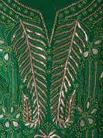 Load image into Gallery viewer, Seva Chikan Hand Embroidered Dark Green Georgette Lucknowi Chikankari Unstitched Suit Piece-SCL1610
