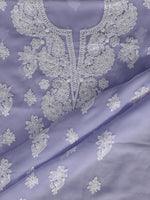 Load image into Gallery viewer, Seva Chikan Hand Embroidered Lavender Georgette Lucknowi Chikankari Unstitched Suit Piece-SCL13123