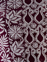 Load image into Gallery viewer, Seva Chikan Hand Embroidered Purple Georgette Lucknowi Chikan Unstitched Suit Piece-SCL1596