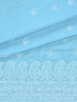 Load image into Gallery viewer, Seva Chikan Hand Embroidered Blue Terivoil Cotton Lucknowi Chikankari Unstitched Suit Piece-SCL13028