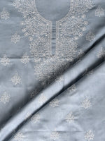 Load image into Gallery viewer, Seva Chikan Hand Embroidered Grey Cotton Lucknowi Chikankari Unstitched Suit Piece-SCL13064