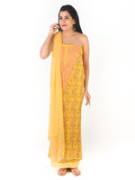 Load image into Gallery viewer, Seva Chikan Hand Embroidered Yellow Cotton Lucknowi Chikankari Unstitched Suit Piece-SCL1684