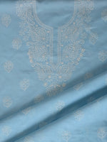 Load image into Gallery viewer, Seva Chikan Hand Embroidered Blue Cotton Lucknowi Chikankari Unstitched Suit Piece-SCL13062