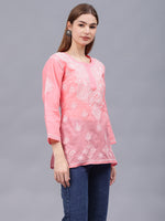 Load image into Gallery viewer, Seva Chikan Hand Embroidered Terivoil Cotton Lucknowi Chikan Top