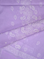 Load image into Gallery viewer, Seva Chikan Hand Embroidered Mauve Terivoil Cotton Lucknowi Chikankari Unstitched Suit Piece-SCL13009