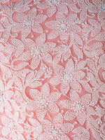 Load image into Gallery viewer, Seva Chikan Hand Embroidered Light Peach Georgette Lucknowi Chikan Unstitched Suit Piece-SCL1632