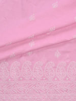 Load image into Gallery viewer, Seva Chikan Hand Embroidered Pink Terivoil Cotton Lucknowi Chikankari Unstitched Suit Piece-SCL13030