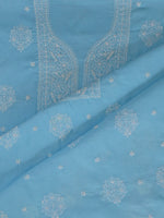 Load image into Gallery viewer, Seva Chikan Hand Embroidered Blue Cotton Lucknowi Chikankari Unstitched Suit Piece-SCL13102