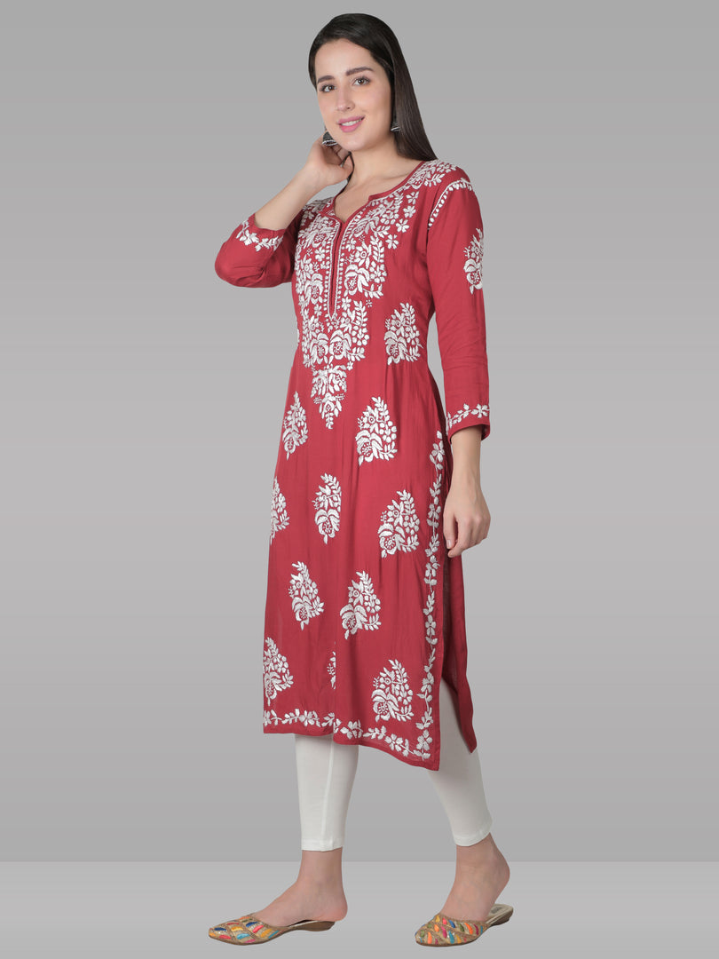 Seva Chikan Hand Embroidered Modal Cotton Lucknowi Chikankari Kurta