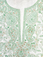 Load image into Gallery viewer, Seva Chikan Hand Embroidered White Cotton Lucknowi Chikan Unstitched Suit Piece-SCL1634