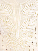 Load image into Gallery viewer, Seva Chikan Hand Embroidered Lemon Chanderi Lucknowi Chikankari Unstitched Suit Piece-SCL1713