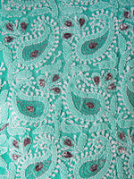 Load image into Gallery viewer, Seva Chikan Hand Embroidered Turquoise Georgette Lucknowi Chikankari Unstitched Suit Piece-SCL1609