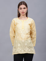 Load image into Gallery viewer, Seva Chikan Hand Embroidered Terivoil Cotton Lucknowi Chikan Top