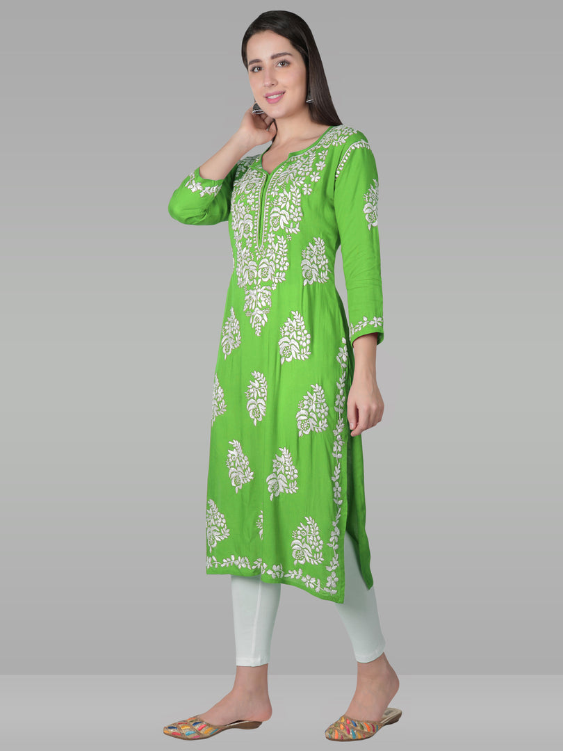 Seva Chikan Hand Embroidered Modal Cotton Lucknowi Chikankari Kurta