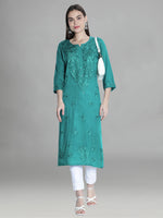 Load image into Gallery viewer, Seva Chikan Hand Embroidered Rayon Lucknowi Chikankari Kurta