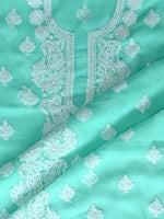 Load image into Gallery viewer, Seva Chikan Hand Embroidered Sea Green Georgette Lucknowi Chikankari Unstitched Suit Piece-SCL13122