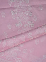 Load image into Gallery viewer, Seva Chikan Hand Embroidered Pink Terivoil Cotton Lucknowi Chikankari Unstitched Suit Piece-SCL13011