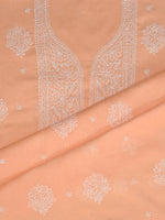 Load image into Gallery viewer, Seva Chikan Hand Embroidered Appricoat Peach Cotton Lucknowi Chikankari Unstitched Suit Piece-SCL13103