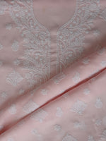 Load image into Gallery viewer, Seva Chikan Hand Embroidered Pink Cotton Lucknowi Chikankari Unstitched Suit Piece-SCL13050