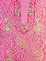 Load image into Gallery viewer, Seva Chikan Hand Embroidered Dark Pink Cotton Lucknowi Chikankari Unstitched Suit Piece-SCL1654
