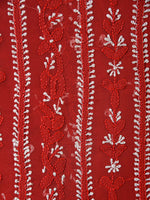 Load image into Gallery viewer, Seva Chikan Hand Embroidered Red Georgette Lucknowi Chikankari Unstitched Suit Piece-SCL1590